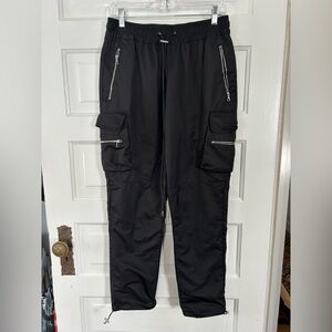 Men's Nova Men Versatile Black Cargo Pants with Adjustable Waist. Small